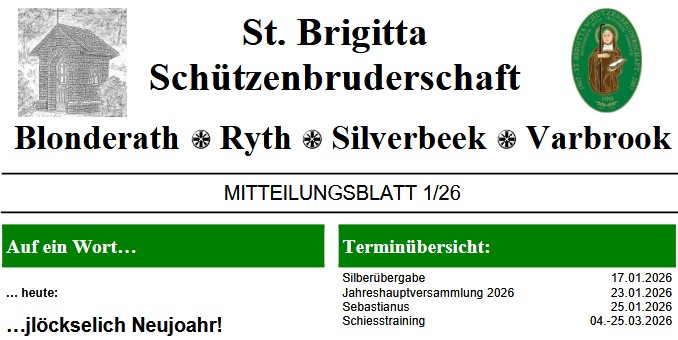 Rundschreiben 1-2026 und Einladung JHV